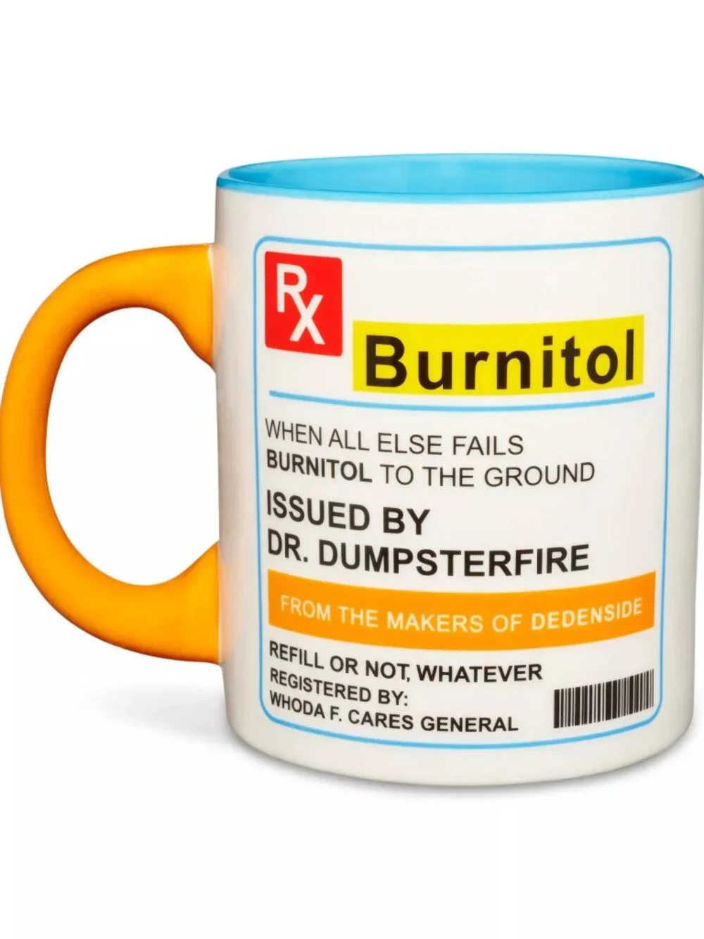 NEW Burnitol Prescription Coffee Mug - 20 oz Capacity Ceramic Cup